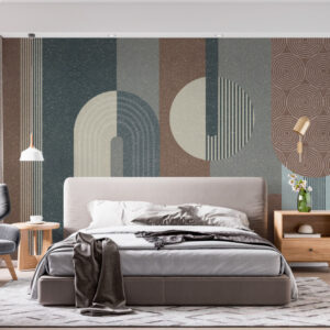Fototapet personalizat fara imbinari Minimalist Shapes Circles And Lines pentru living si dormitor Mardom Decor – Zen Interior