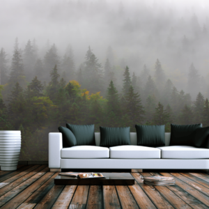 Fototapet personalizat fara imbinari Enigmatic Forest pentru living si dormitor Mardom Decor – Zen Interior