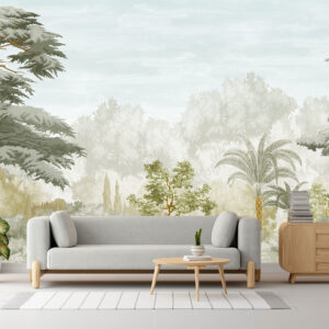 Fototapet personalizat fara imbinari Forest Layers with Foliage cu design natural Mardom Decor – Zen Interior
