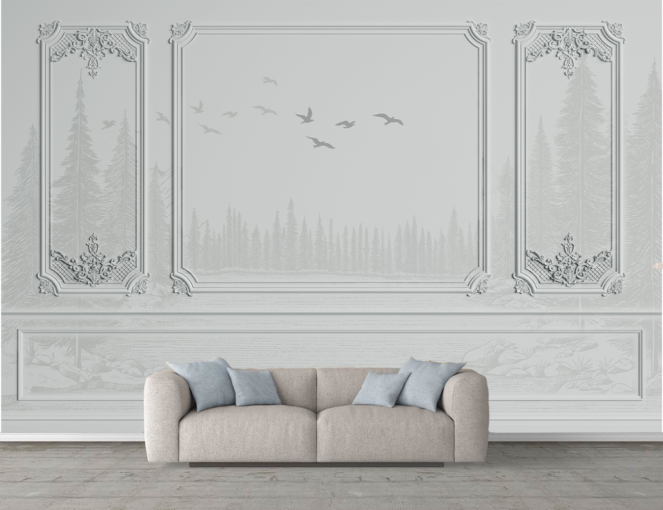 Fototapet personalizat fara imbinari Imitatie Profil Decorativ & pentru living si dormitor Mardom Decor – Zen Interior