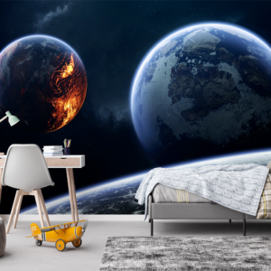 Fototapet personalizat fara imbinari planete pentru living si dormitor Mardom Decor – Zen Interior