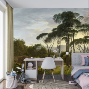 Fototapet personalizat fara imbinari Morning Dawn In The Forest pentru living si dormitor Mardom Decor – Zen Interior