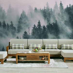 Fototapet personalizat fara imbinari Mountain Mist pentru living si dormitor Mardom Decor – Zen Interior