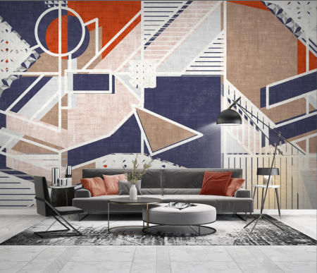 Fototapet personalizat fara imbinari Dream Memphis Style pentru living si dormitor