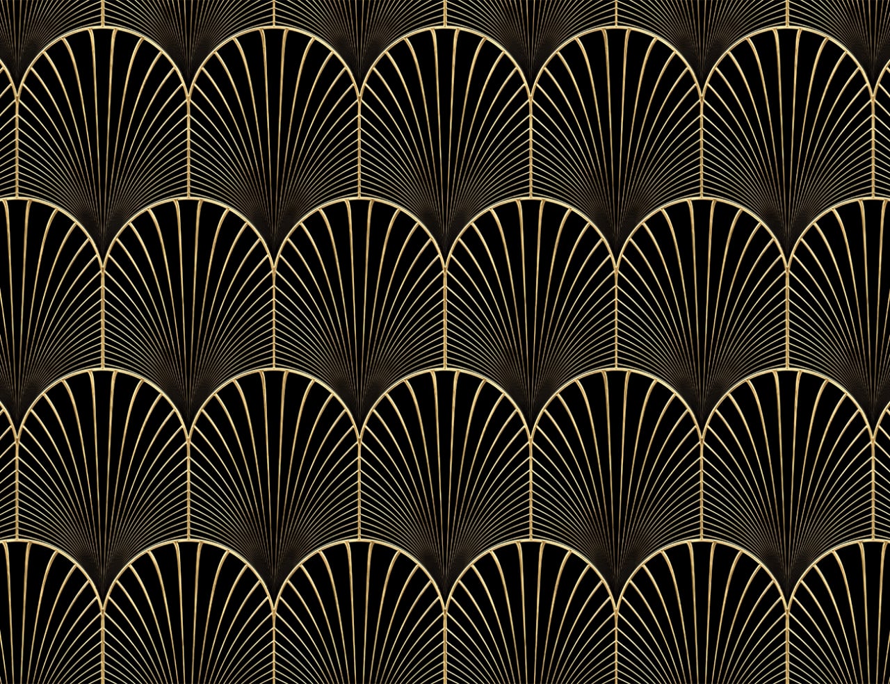 Model Eleganță Art Deco în Auriu și Negru pentru living si dormitor