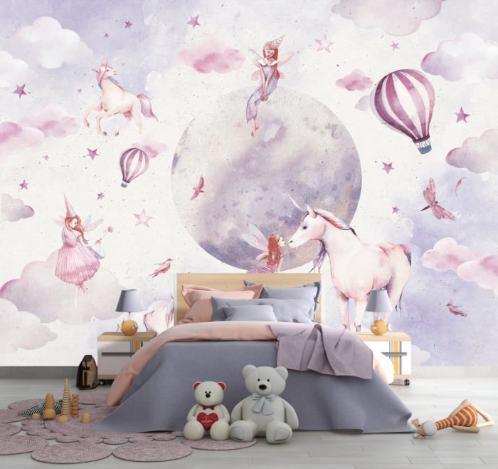 Fototapet personalizat fara imbinari Fairy From Stories pentru camera copiilor
