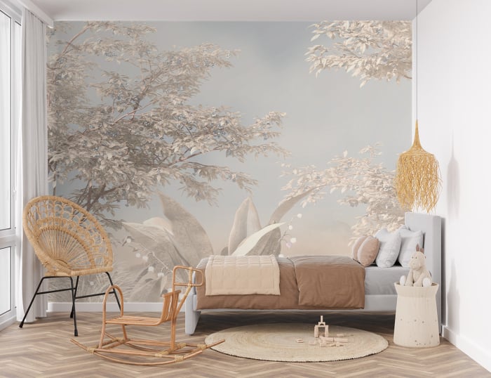 Detaliu model Tropical Secret pentru fototapet personalizat