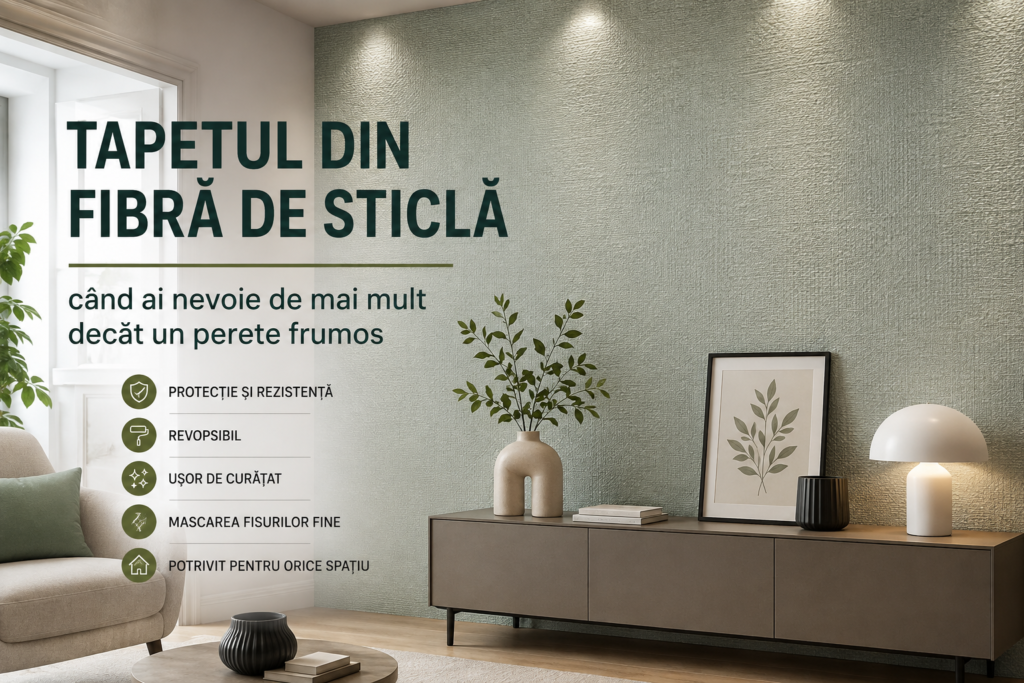Tapet din fibră de sticlă Vitrulan într-un interior modern